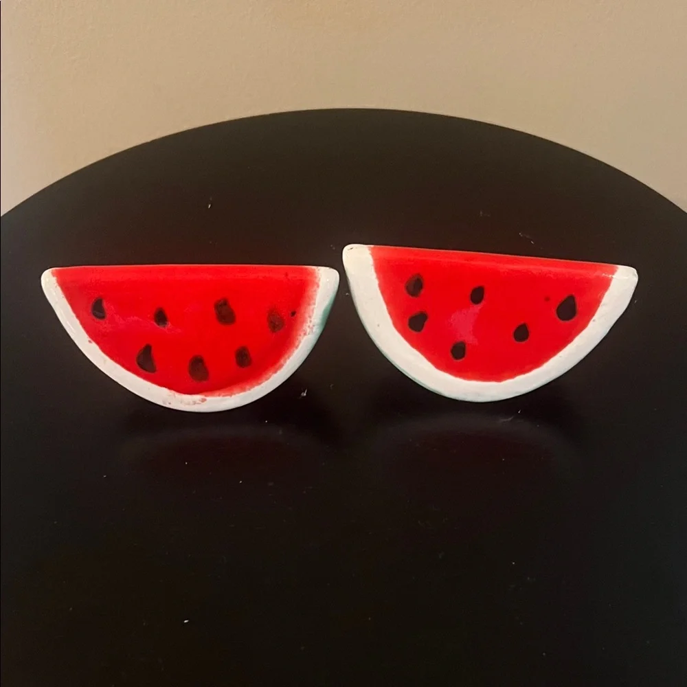 Pier 1 Red and White Watermelon Salt and Pepper Shakers